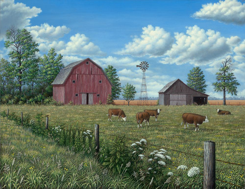 Grazing Cattle Poster Print - Robert Wavra