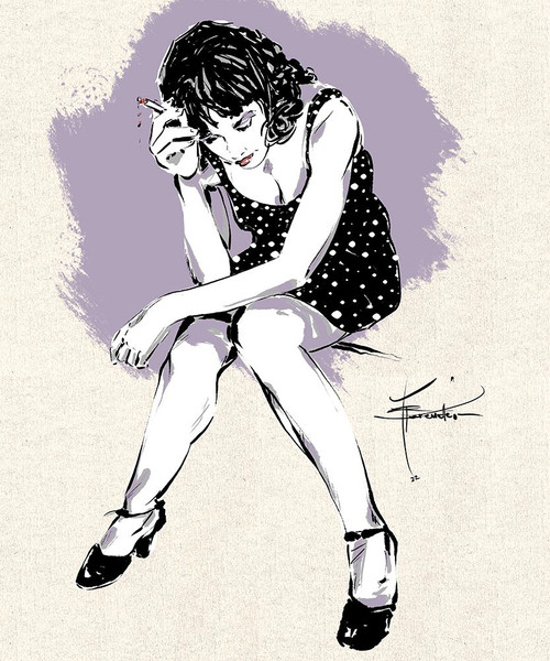 Sitting Alone Poster Print - TMBorenstein