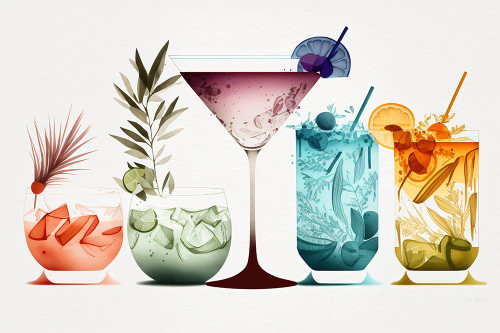 Mid Century Cocktails And Drinks 6 Poster Print - Ray Heere
