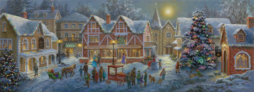 Christmas Village Panoramic Poster Print - Nicky Boehme