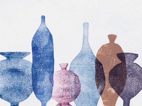 Vases 1 Blue Poster Print - Pernille Folcarelli