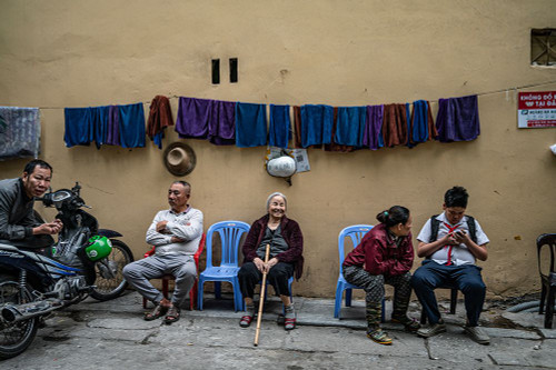 Street shot Hanoi Poster Print - Mona Singh