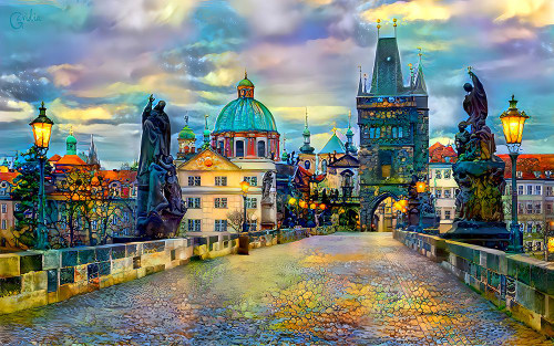 Prague Czech Republic Charles Bridge Poster Print - Pedro Gavidia
