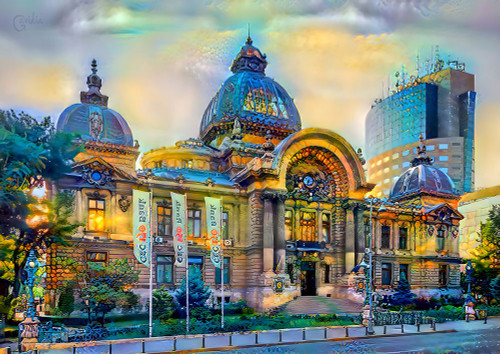 Bucharest Romania CEC Palace Poster Print - Pedro Gavidia