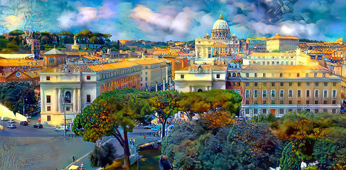 Vaticano San Pedro from San Angelo Poster Print - Pedro Gavidia