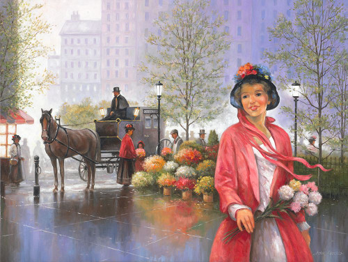 Central Park Flower Market Poster Print - John Zaccheo