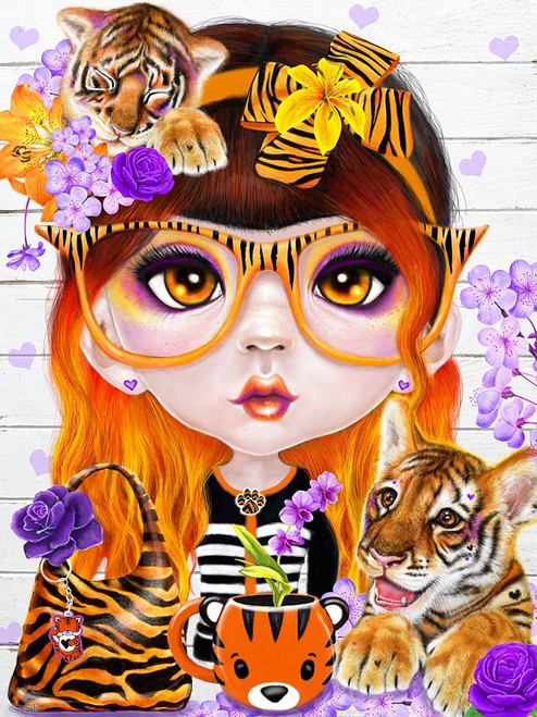 Tiger loving Tessa Munchkinz Poster Print - Pike Art Sheena