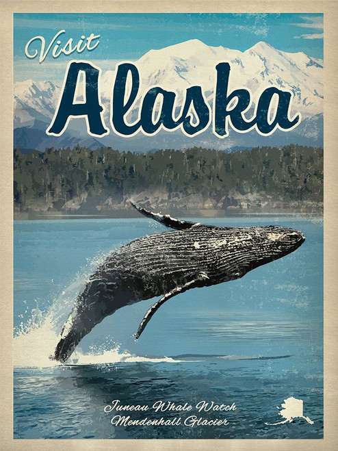 Alaska Whale watch Poster Print - Red Truck Old