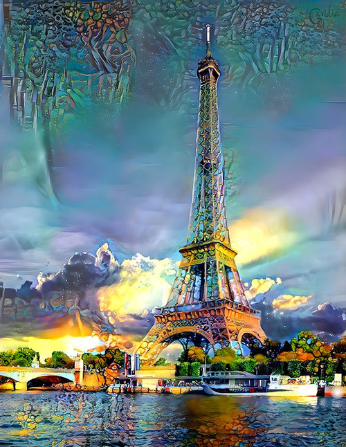 Paris France Eiffel Tower Poster Print - Pedro Gavidia