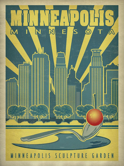 Minneapolis Poster Print - Red Truck Old