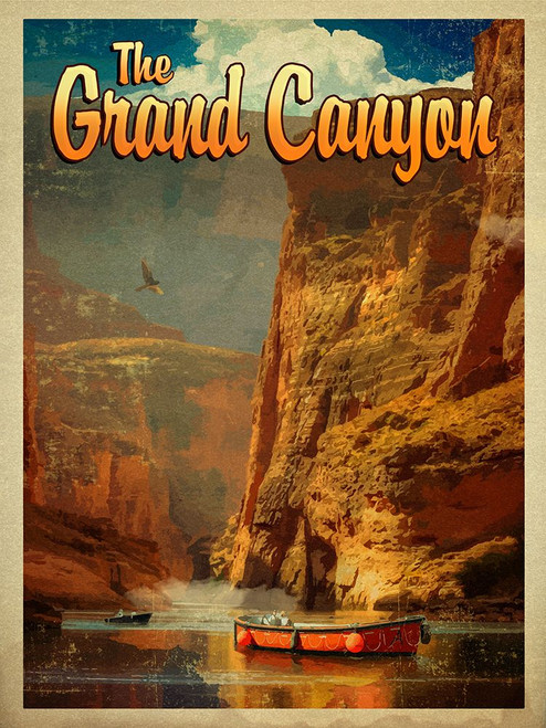 Grand Canyon Drift Boats Poster Print - Red Truck Old
