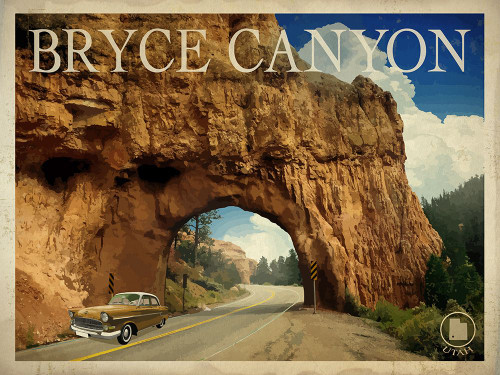 Bryce Canyon Utah Poster Print - Red Truck Old