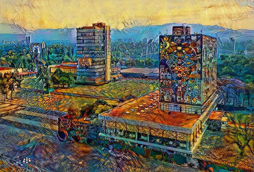 Mexico City Ciudad Universitaria University City Poster Print - Pedro Gavidia