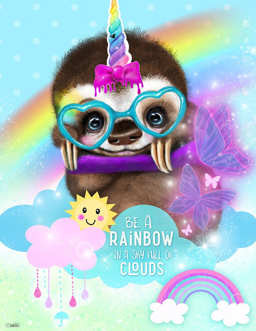 Be a Rainbow SlothiCorn Poster Print - Pike Art Sheena