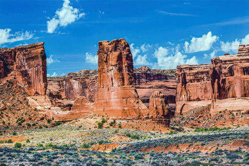 Sheep Rock Tower of Babel Formations-Arches National Park-Moab-Utah-USA. Poster Print - William Perry