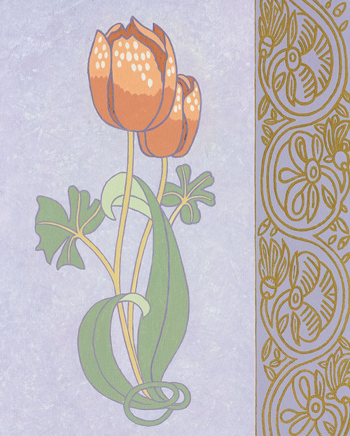 Rose Tulip With Right Border Poster Print - John Zaccheo