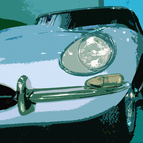 E Type Blue Poster Print - Noah Bay