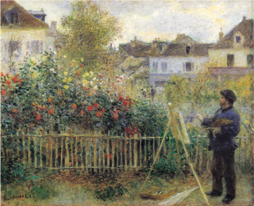 Renior-monet_painting_garden Poster Print - Collection Masters