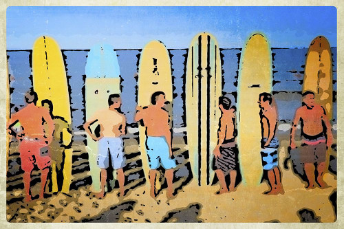 Modern Mens Longboard Classic Poster Print - GST