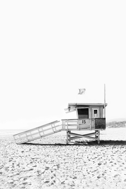Lifeguard Hut In Black And White Poster Print - and Seb Sisi