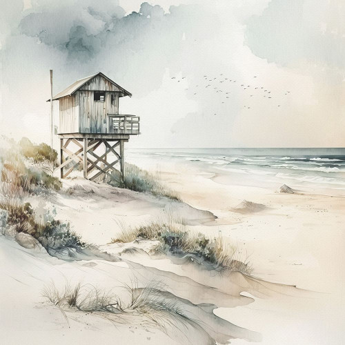 Beach Hut 1 Poster Print - Riley B