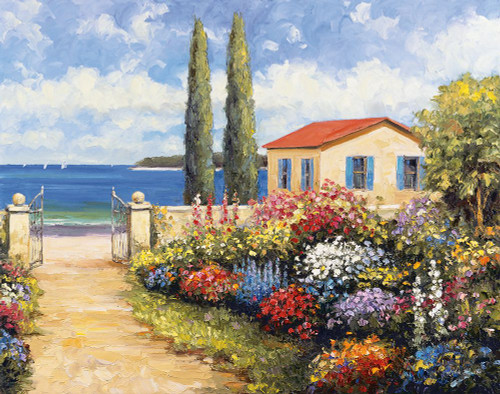 Coastal Garden Walk Poster Print - John Zaccheo