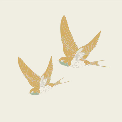 Golden Swallows Poster Print - Melody Designs Sweet