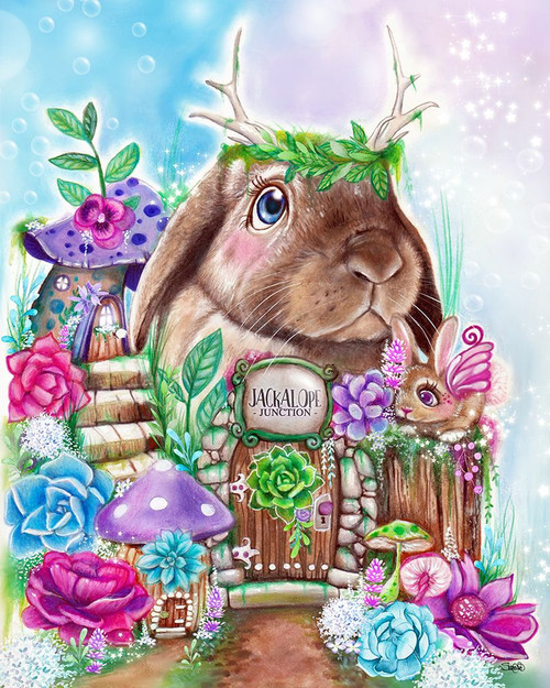 Jackalope Junction Garden Poster Print - Pike Art Sheena