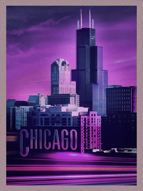 Violet Chicago Poster Print - Red Truck Old