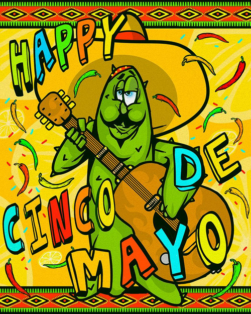 Party Cactus Poster Print - Red Truck Old