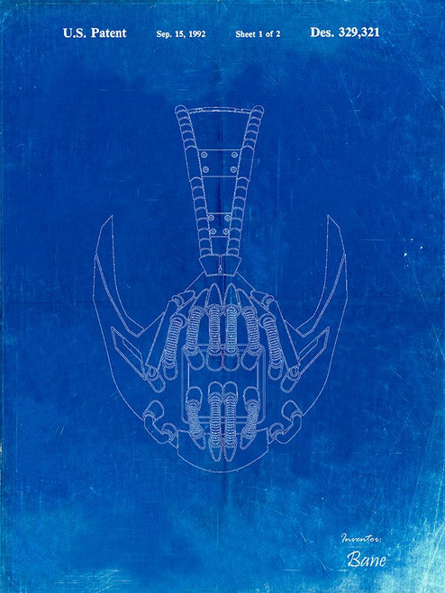 PP39-Faded Blueprint Vintage Police Handcuffs Patent Poster Poster Print - Cole Borders
