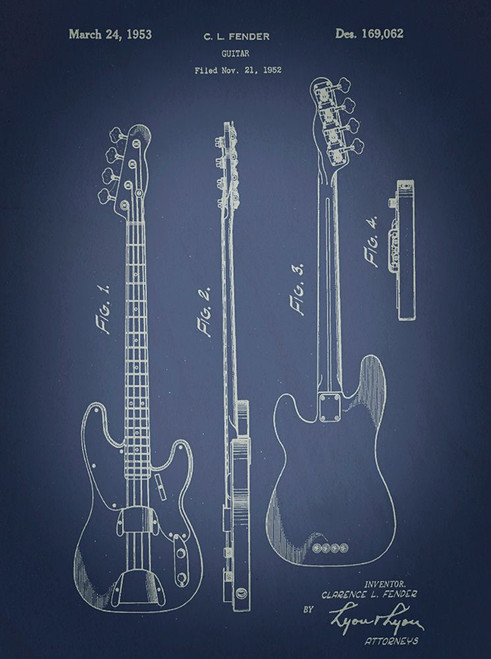 Fender Precision Bass Poster Print - GST