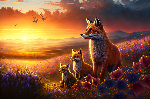 Woodland Animals 5 Poster Print - Ray Heere