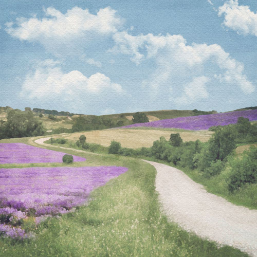 Lavender Country Road Poster Print - Riley B