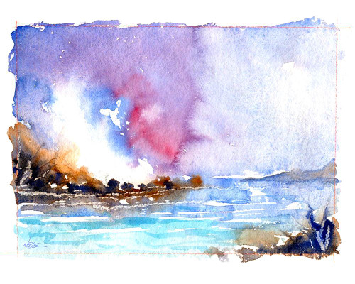 Rock Beach Poster Print - Noble Fine Randy