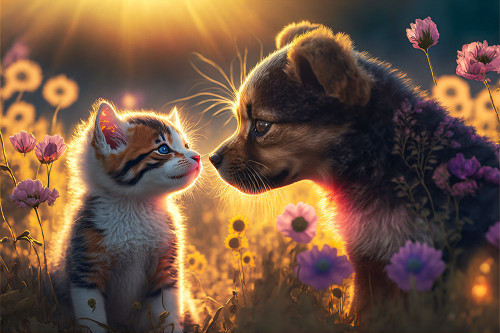 Cats And Dogs 6 Poster Print - Ray Heere