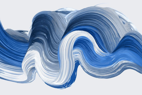 Blue Jewel Brush Strokes Poster Print - Studio PI
