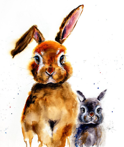 Nursery Bunnies Poster Print - by Leslie Art