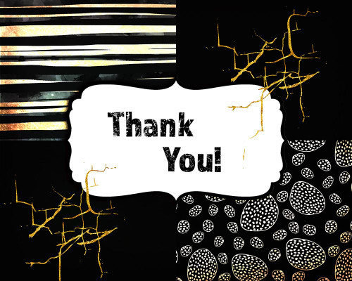 Black And Gold - Thank you 3 Poster Print - LightBoxJournal