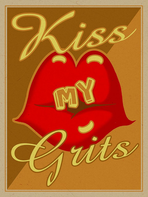 Kiss My Grits Poster Print - Red Truck Old