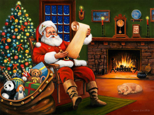 Checking his List Poster Print - John Zaccheo