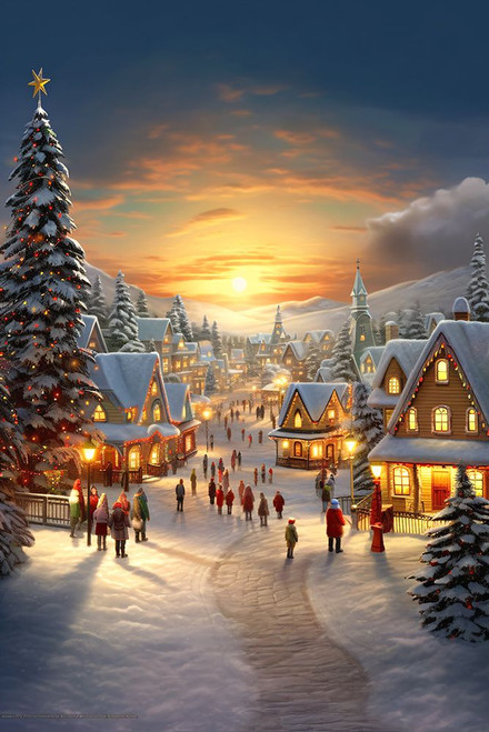 Small Town Christmas 6 Poster Print - Ray Heere