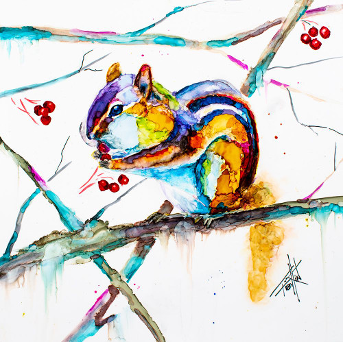 Chipmunk Cheeks Poster Print - by Leslie Art