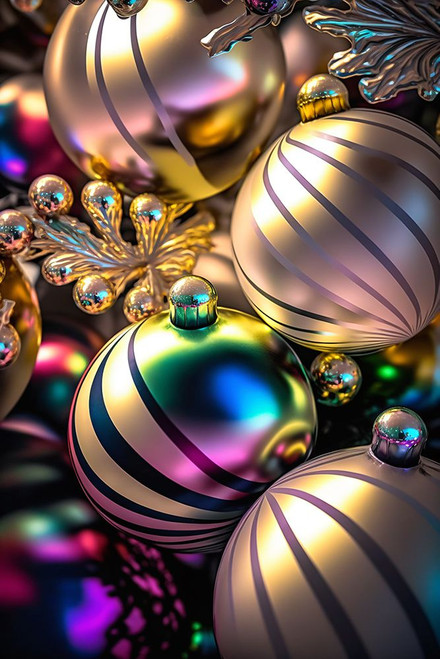 Shiny Christmas Balls 7 Poster Print - Ray Heere