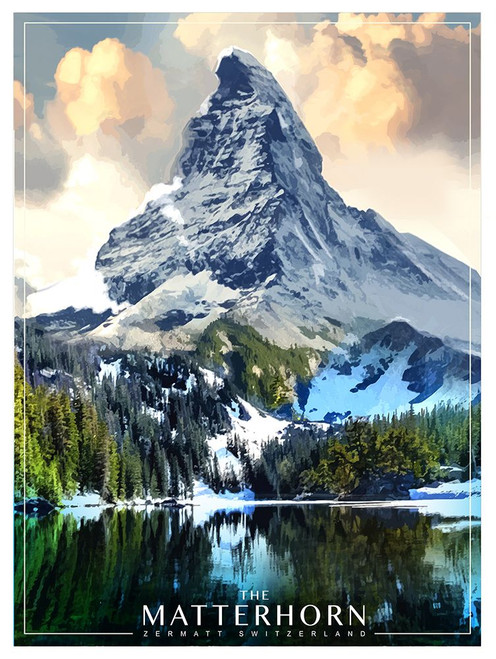 The Matterhorn Poster Print - Red Truck Old