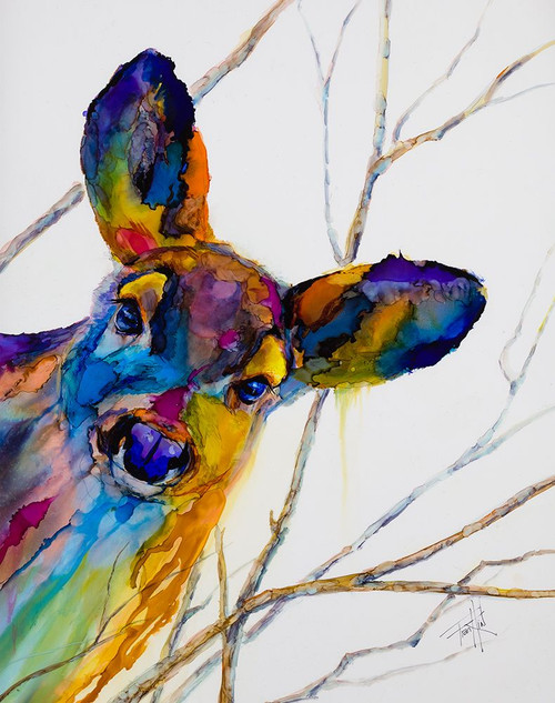 Oh Deer Poster Print - by Leslie Art