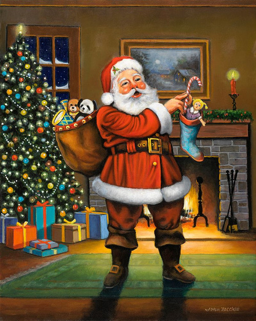 Stuffing the Stockings Poster Print - John Zaccheo