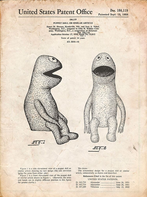 PP2-Vintage Parchment Wilkins Coffee Muppet Patent Poster Poster Print - Cole Borders