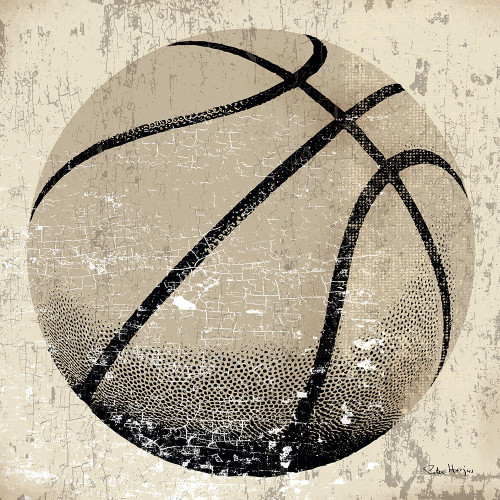 Vintage Basketball Poster Print - Peter Horjus Vintage Basketball Poster Print - Peter Horjus