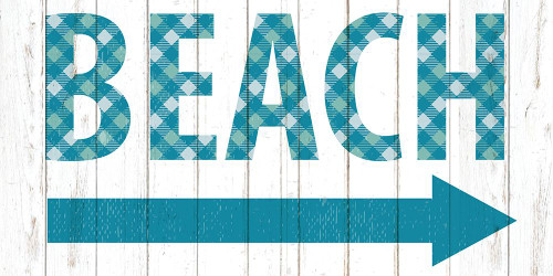 Beach Gingham Sign Poster Print - Kimberly Allen